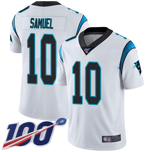 Carolina Panthers Limited White Youth Curtis Samuel Road Jersey NFL Football #10 100th Season Vapor Untouchable->women nfl jersey->Women Jersey